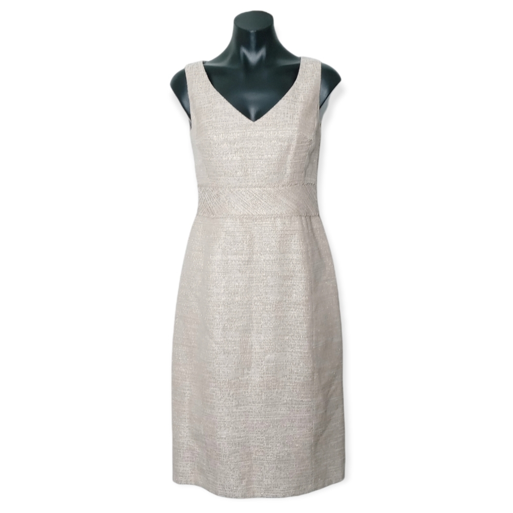 Ann Klein NY Gold Metallic Dress Size 4 - Picture 3 of 11